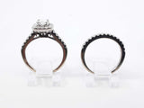 1.58 Cttw Diamond & 14k White Gold Bridal Set 6.4 Grams Size 5.5 Fw1224loxzdu