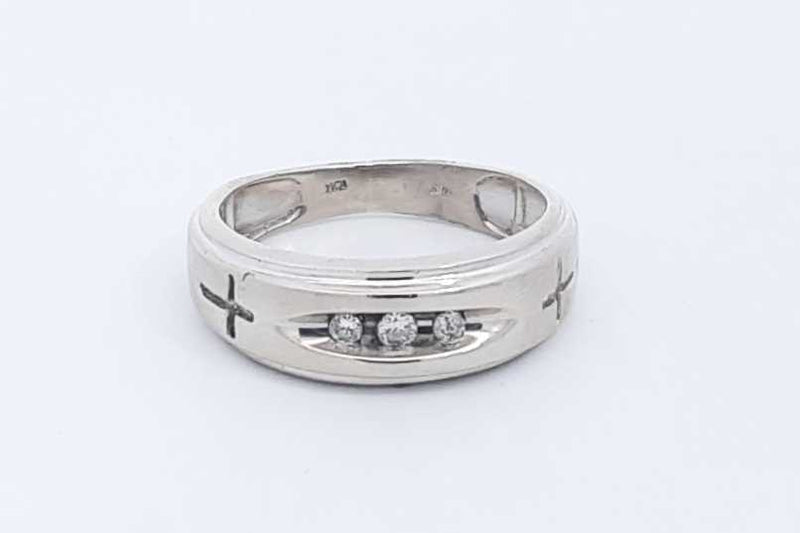 0.07ctw Diamond Ring In 10k White Gold 3.5 Grams Size 8.75 Eb0425ersa