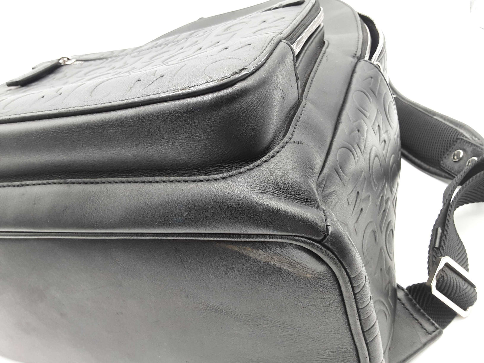 Mcm Black Leather Visetos Monogram Black Backpack Aa0526wzxsa