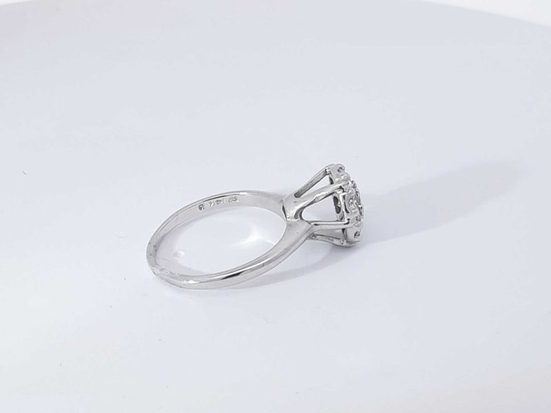 0.70 Cttw 14k White Gold 3.6 Grams Cluster Ring Size 7 Aa0825olzsa