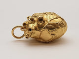 18k Yellow Gold 24.2g Anatomically Accurate Heart Pendant Do0525cxzde
