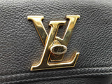 Louis Vuitton Lockme Black Leather Bucket Bag Do0425sxzde