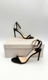 Jimmy Choo London Minny 85 Black Suede Heels Size 37 Eblrxsa 144010019909