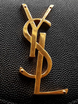 Yves Saint Laurent Uptown Envelope Pouch In Black Graine De Poudre Leather Fw0726orzdu
