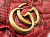 Gucci Gg Marmont Chain Mini Bag In Quilted Red Python Leather Fw0626pzxdu