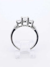 0.80 Cttw Diamond & Platinum Three Stone Ring 6.4 Grams Size 7 Fw0425pzxdu