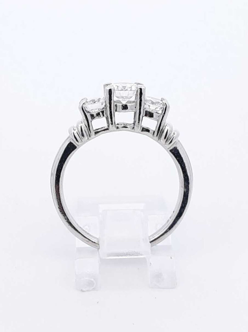 0.80 Cttw Diamond & Platinum Three Stone Ring 6.4 Grams Size 7 Fw0425pzxdu