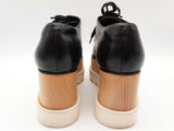 Stellar Mccartney Elyse Black Leather Wood Platform Shoes Size Eu 39 Do0925cxde