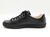 Gucci Ace Sneakers In Gg-embossed Perforated Black Leather Size 10.5 Fw0626lordu