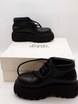 Alexander Mcqueen Black Leather Boots Size 41 Eb0426oxzde