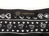 Versace Black White Medusa Heart Bandana Print Silk Shirt Size 40 Do1026lrxde