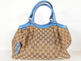 Gucci Beige And Blue Gg Monogram Sukey Tote Bag Sd0626wzxde