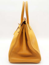 Hermes Birkin 35 Jaune Yellow Epsom Gold Hardware Handbag Do0723spxzde