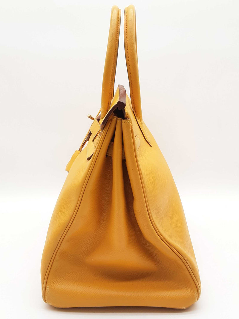Hermes Birkin 35 Jaune Yellow Epsom Gold Hardware Handbag Do0723spxzde