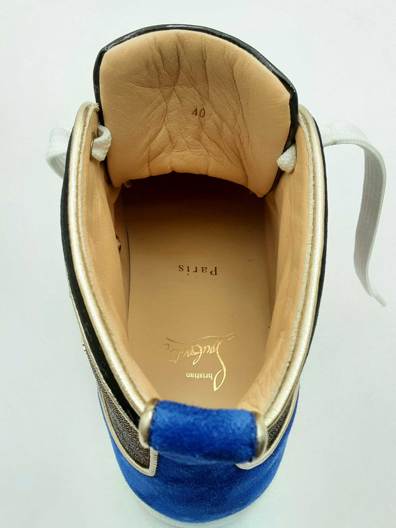 Christian Louboutin Lou Spikes Orlato Flat Mesh Tech Size 40 Sd0425oxzsa