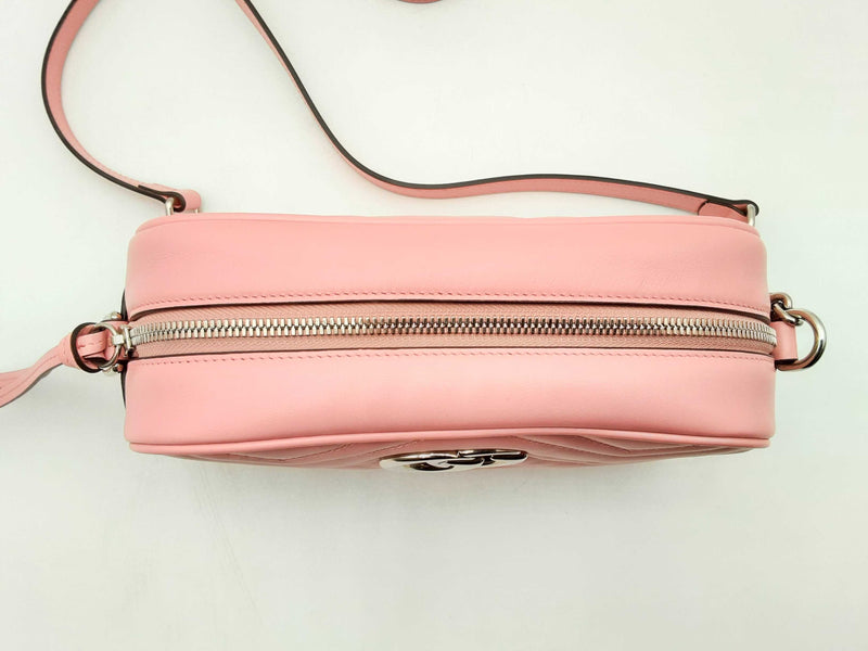 Gucci Marmont Shoulder Bag In Pink Matelassé Leather Fw0125worsa