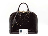 Louis Vuitton Alma Pm In Amarante Monogram-embossed Vernis Leather Fw0226rxzdu