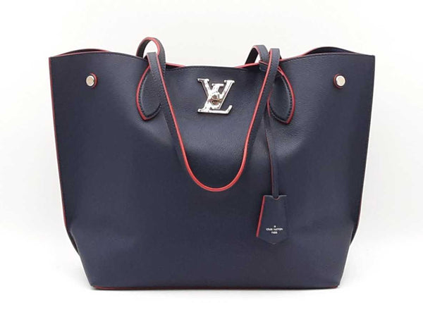 Louis Vuitton Lockme Go Tote In Marine Blue Leather Fw0525rzxdu