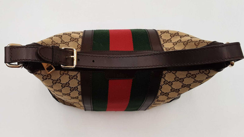 Gucci Monogram Vintage Canvas Web Hobo Bag Sd0625rpzdu