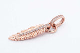 Pandora 14k Rose Gold Plated Sparkling Feather Dangle Charm 1.4 Grams Eb1024lxdu