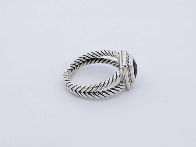 David Yurman Onyx, Diamond & Sterling Silver Petite Albion Ring 5.3 Grams Size 6.25 Fw0525oxzdu