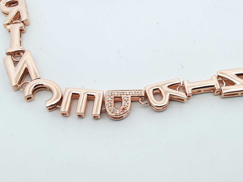 14k Rose Gold Prince Letters Necklace With Diamonds 101g 33 Inch Eb0324lrxxzsa