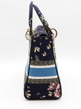 Christian Dior Lady Dior D Lite Embroidered Canvas Top Handle Bag Eb0926loxzsa