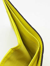Gucci Neon Yellow Rubber Effect Gg Embossed Bifold Wallet Eb0326lpxdu