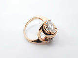 1.37 Cttw Pear-cut Diamond & 14k Yellow Gold Swirl Ring 8.2 Grams Size 5.5 Fw0526orzxdu