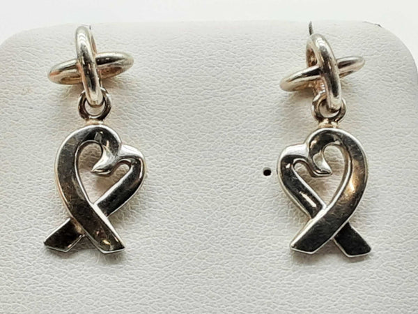 Tiffany & Co Paloma Picasso Loving Heart Silver Dangle Drop Earrings Do0424lrxde