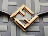Fendi Diamonds Wallet With Chain In Two-tone Mercury Blue Ff Leather Fw0526prxdu