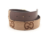 Gucci Marmont Jumbo Gg Wide Canvas & Leather Belt & Gold-tone Buckle Fw0125lxzsa