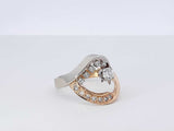 0.85 Cttw Diamond & 14k Two-tone Gold Wave Ring 5.9 Grams Size 7 Fw1025prxdu