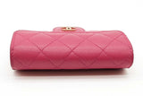 Chanel Fuchsia Quilted Caviar Flap Card Holder Eb1225wxzde