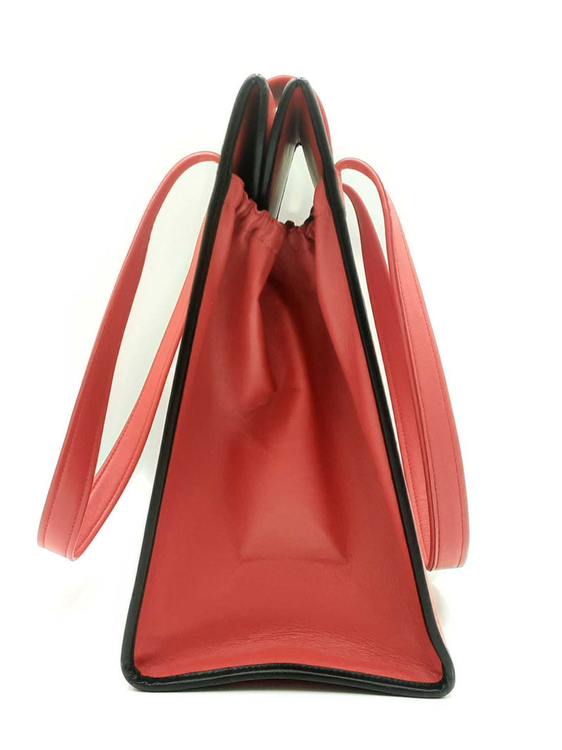 Balenciaga Agneau Classique Brillante Tote In Rouge Tango Leather Fw0125oordu