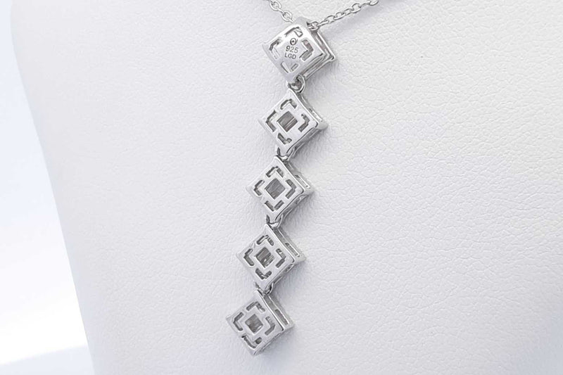 0.96ctw Lab Grown Diamond Pendant Necklace Sterling Silver 3.7g 19 In Eb0325epsa