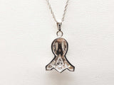 Natural Diamonds 14k White Gold 2.8g Pendant Chain Necklace 18 In Do0426lxzde