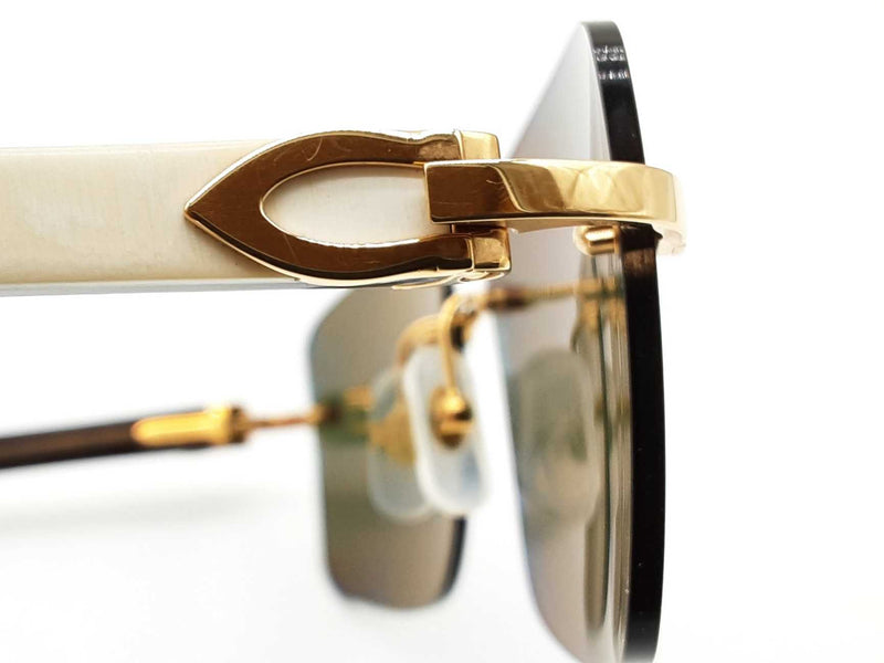 Cartier C Allonge De Cartier Rimless Green Lens Sunglasses Do0525llxzde
