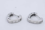 0.24cttw Diamond Hoop Earrings In 18k White Gold 3.3 Grams Eb0326ocrdu