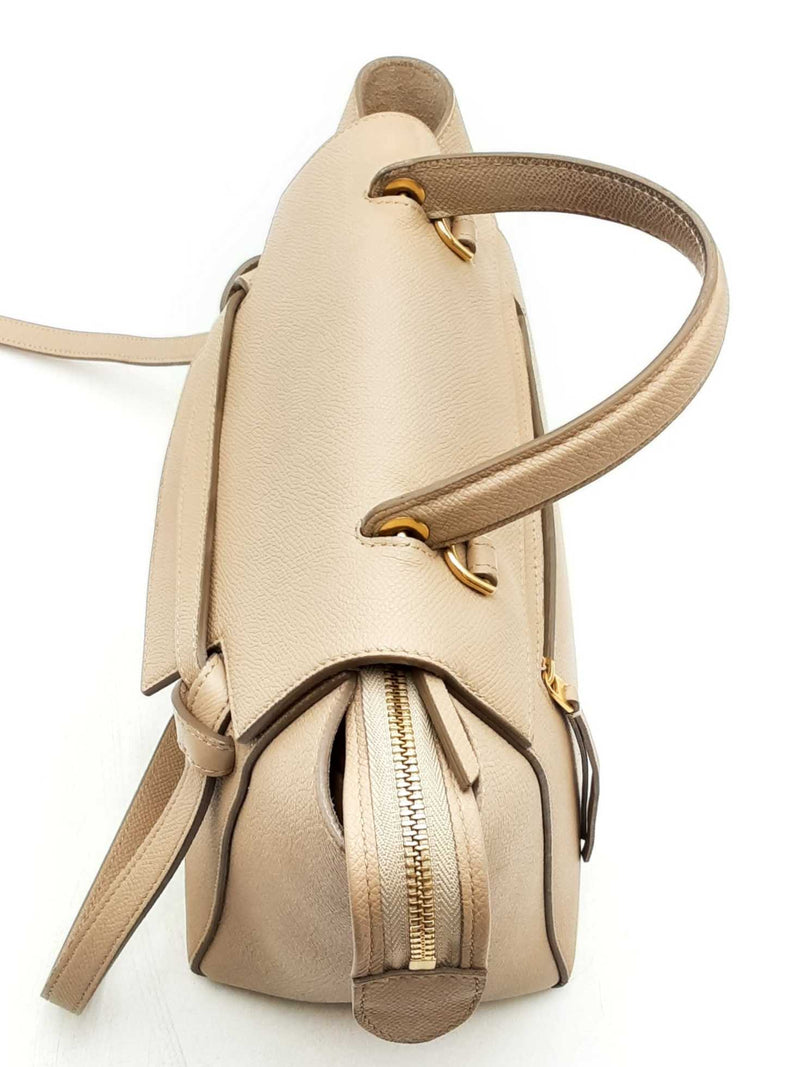 Celine Micro Belt Beige Leather Top Handle Bag Eb1024pxzsa