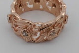 14k Rose Gold Diamond Floral Eternity Band 7.8 Grams Size 6 Eb0926pexsa