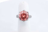 Round Lab Grown Pink Diamond Ring 18k White Gold 11.4 Grams Size 5 Eb1224rxxzdu