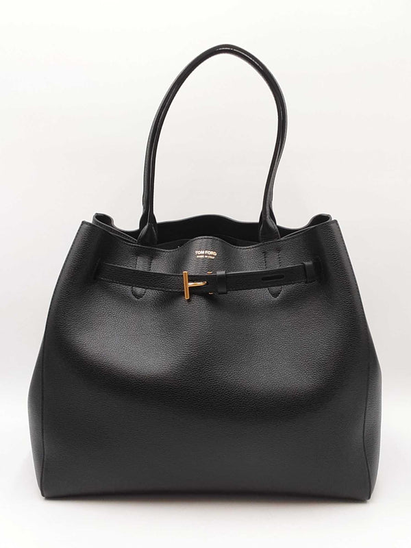 Tom Ford Audrey Black Grain Leather Tote Bag Fw0425irxdu