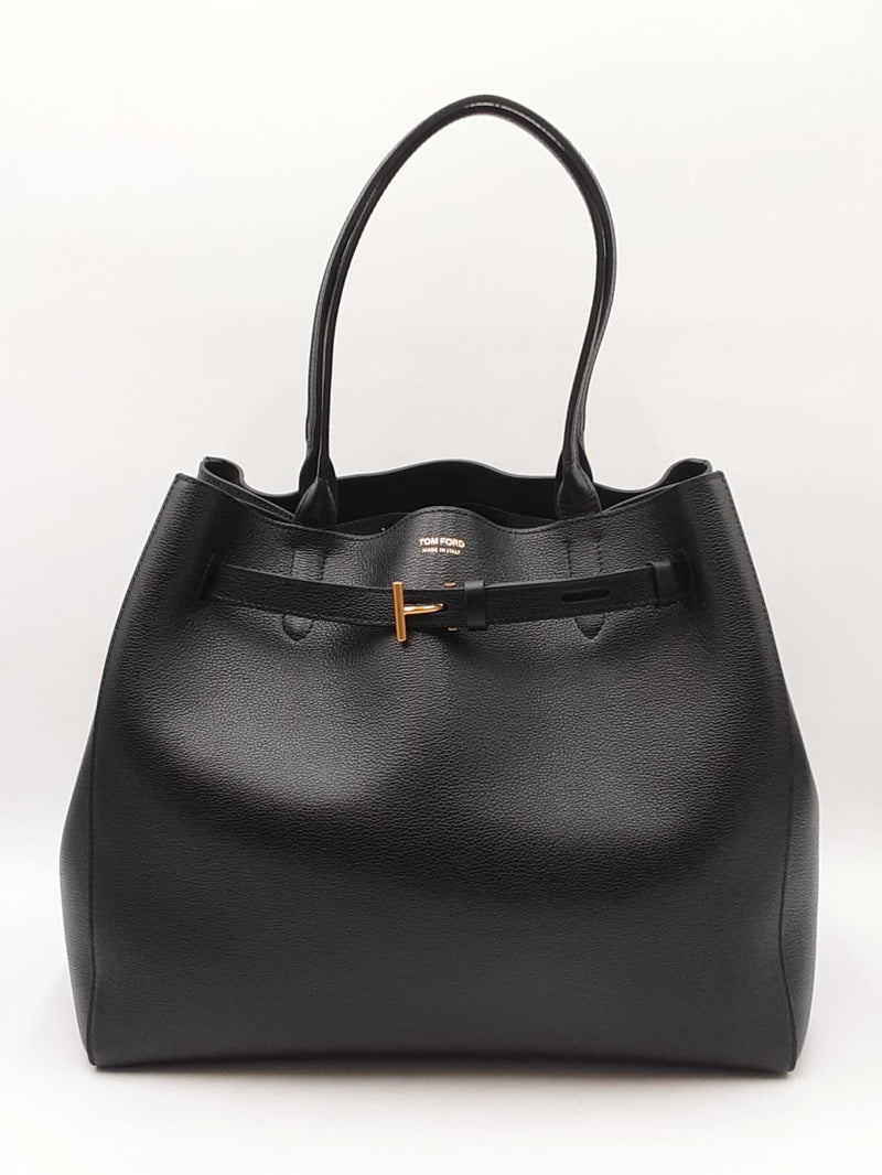 Tom Ford Audrey Black Grain Leather Tote Bag Fw0425irxdu