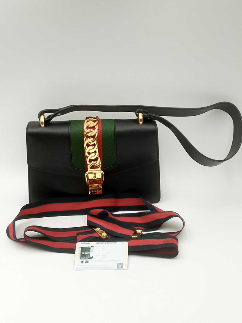 Gucci Black Leather Slyvie Shoulder Bag Eb0624prxdu