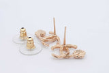 Chanel Cc Camellia Gold Tone Stud Earrings 2.8 Grams Eb1025lordu