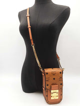 Mcm Patricia Crossbody Phone Case In Cognac Visetos Coated Canvas Fw0526lrzdu