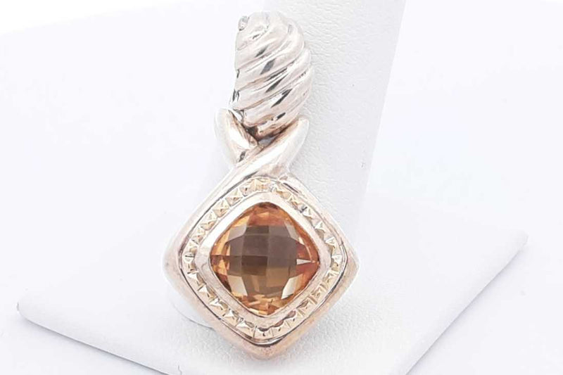 Orange Gemstone 925 Sterling Silver Pendant 9.4 Grams Eb1224csa