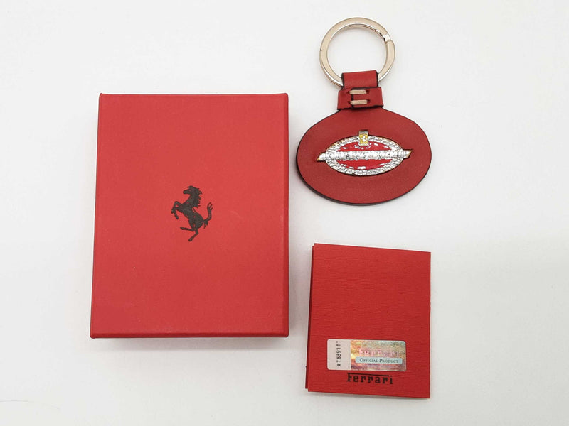 Ferrari Classiche Red Leather Keychain Do0825rxde