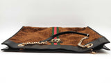 Gucci 537219 Rajah Brown Gg Velvet Web Large Tote Bag Do0425ixzde